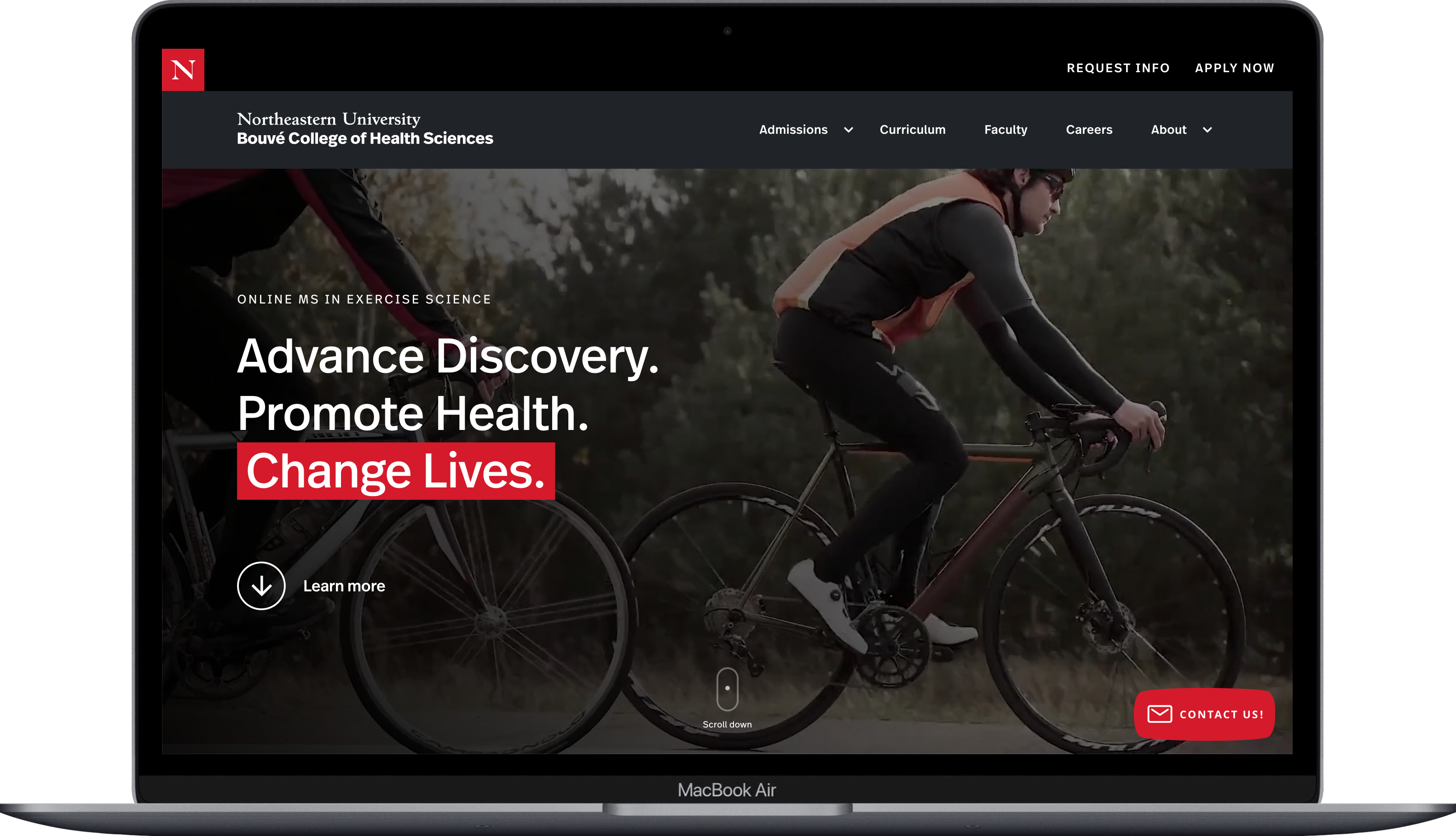 NU website mockup