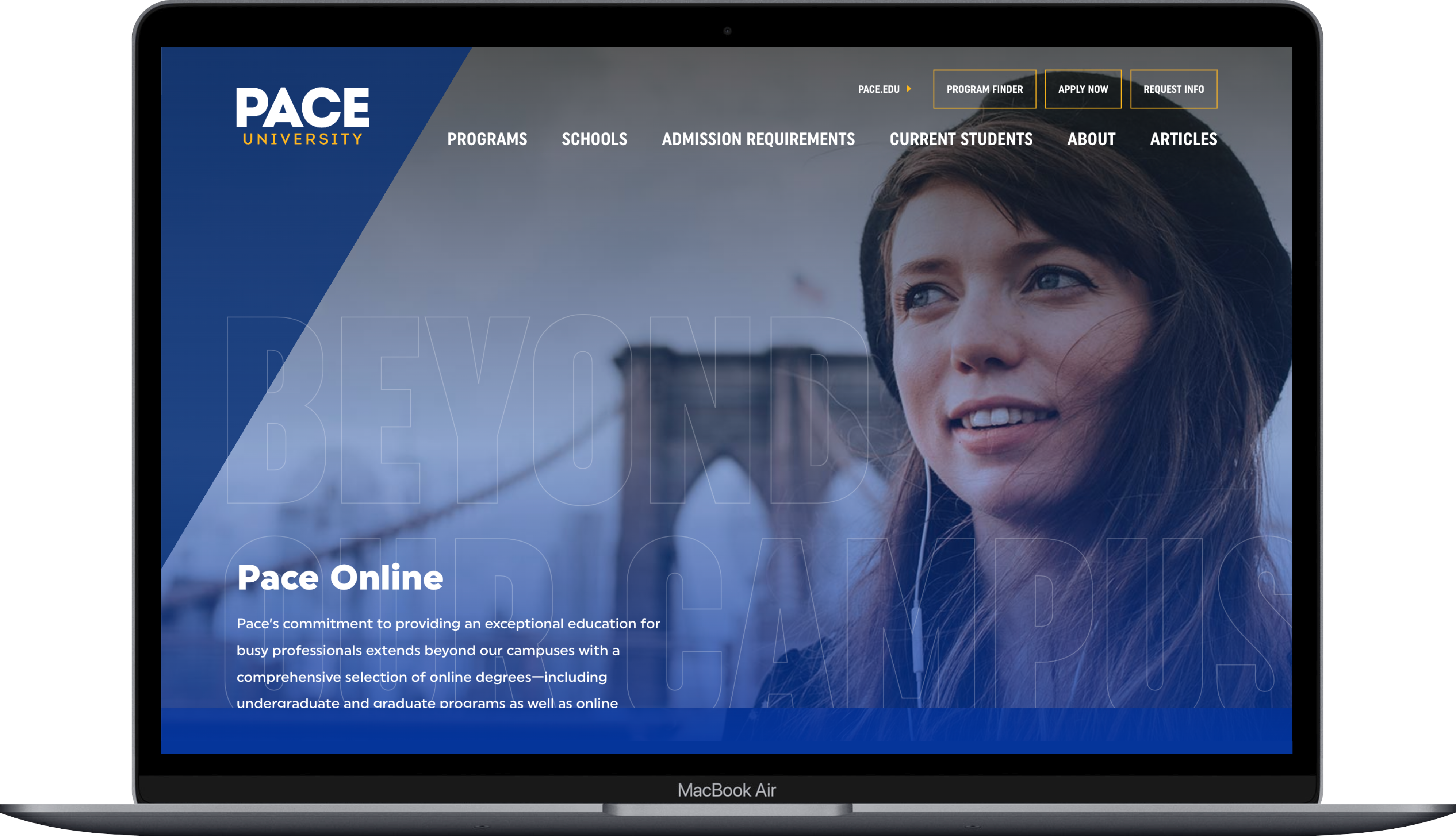 Pace website mockup